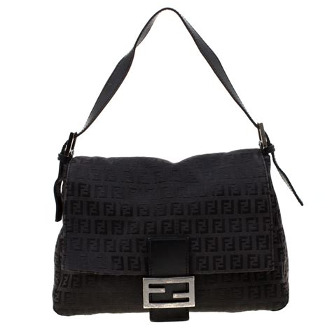 fendi 7va220|Fendi Zucca Shoulder Bag 7Va220 Black Red With Popular .